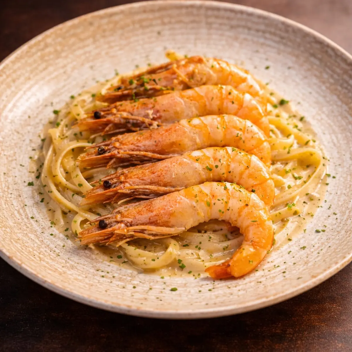 Fetuccini cremoso al vino blanco
